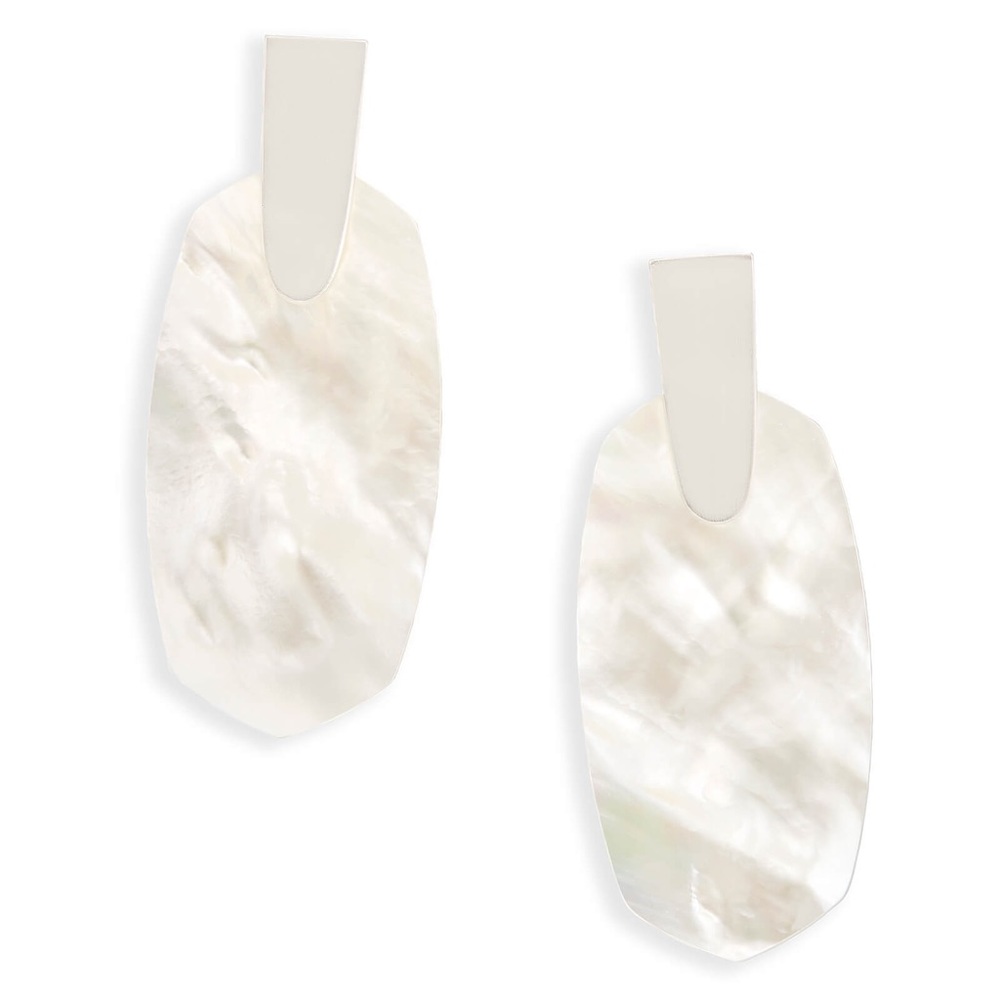 NEW kendra scott Aragon Silver mother of pearl